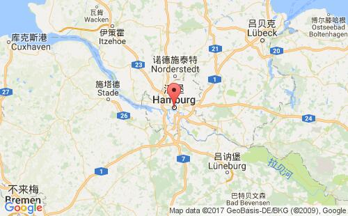 汉堡港口地图